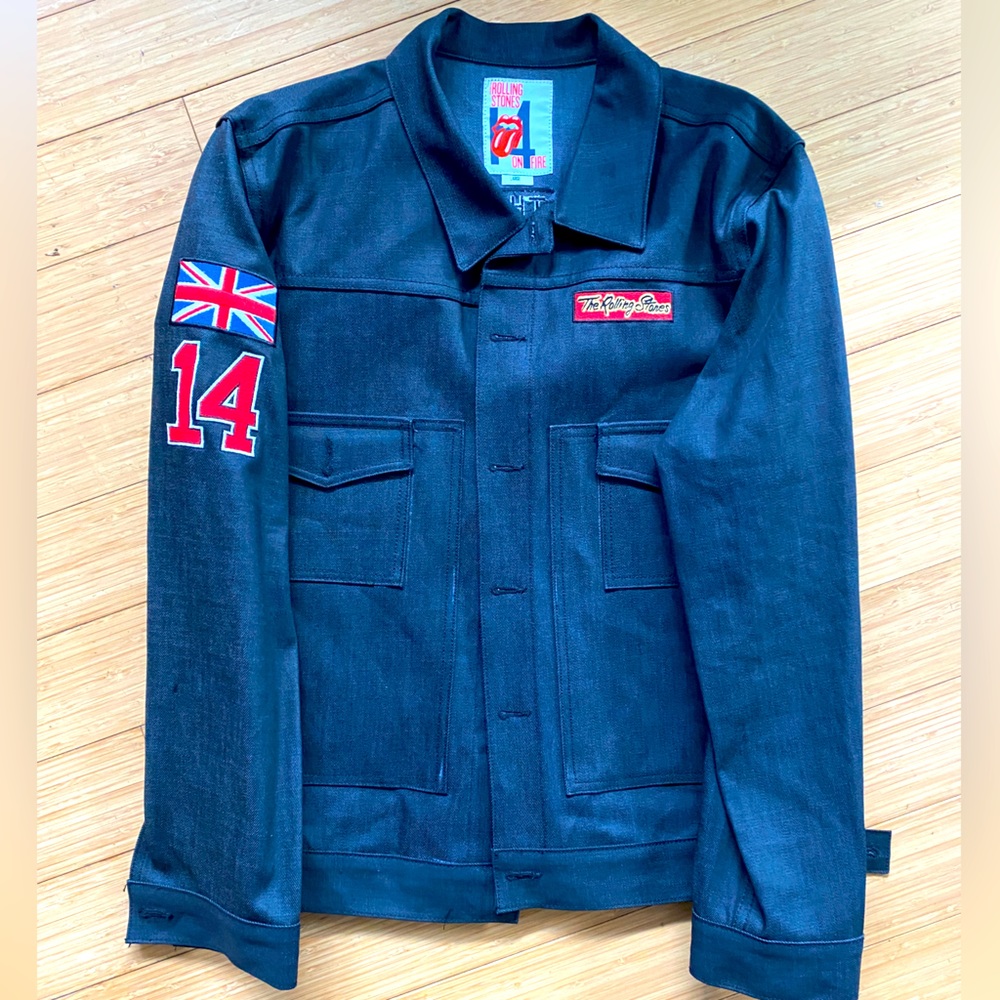 Rolling Stones 14 on Fire Denim Jacket